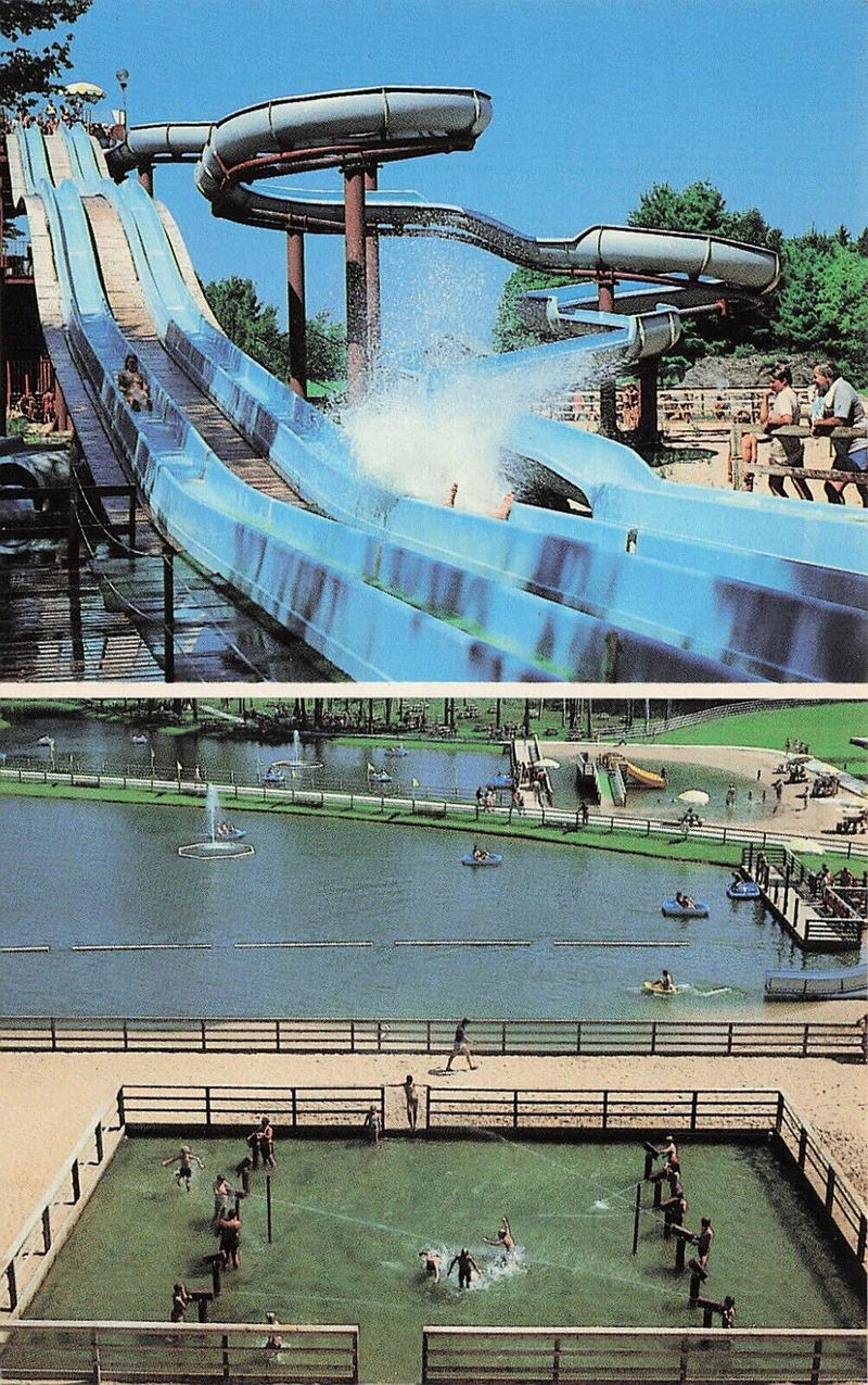 Pleasure Island Water Park - Vintage Postcard